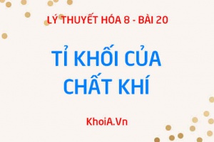 Công thức tính tỉ khối của chất khí A so với chất khí B, của chất khí A so với không khí - Hóa 8 bài 20